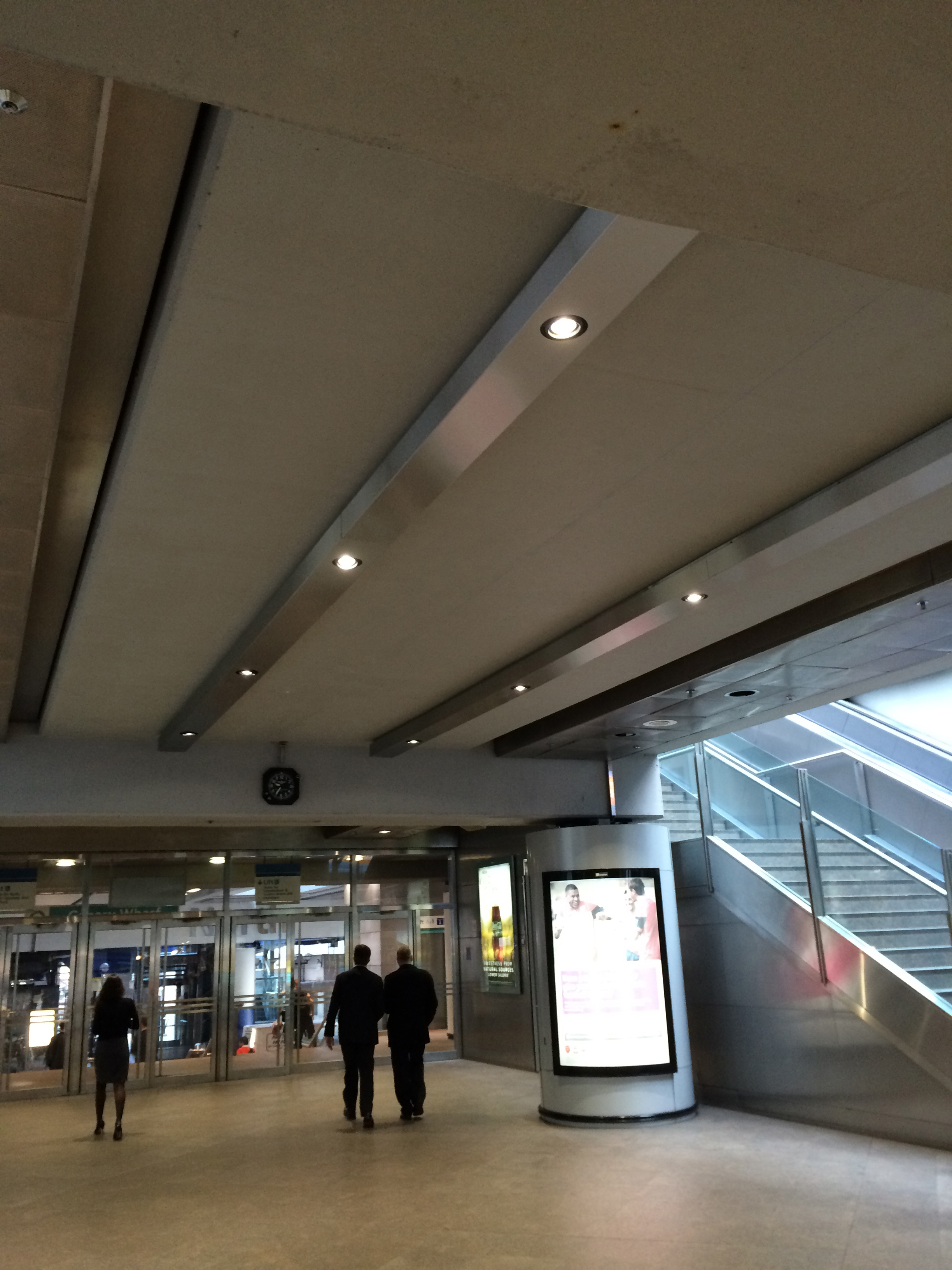 Canary Wharf Station interior, BORDO 150 with gimbal downlighters